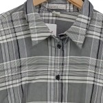 Vorschaubild 5 von Damen Freizeithemd Kariert Grau Gr. 42/L Kurzarm Casual