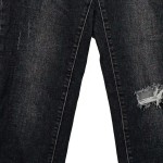 Vorschaubild 6 von Damen Jeans Tapered Fit Schwarz Gr. 38/M Distressed Casual