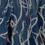 Vorschaubild 3 von Damen Bluse Blau Maritim Muster Einheitsgröße Langarm Wickeloptik