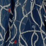 Vorschaubild 4 von Damen Bluse Blau Maritim Muster Einheitsgröße Langarm Wickeloptik