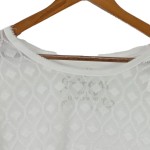 Vorschaubild 4 von Damen T-Shirt UNI Weiß Casual Lochmuster