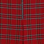 Vorschaubild 4 von Damen Stoffhose Rot Kariert Gr. S (W28/36) Casual Modern Reißverschluss