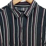 Vorschaubild 5 von Damen Freizeithemd Gr. 38/M Schwarz Gestreift Viskose Langarm