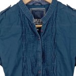 Vorschaubild 5 von Damen Hemdbluse Gr. 34/XS Blau Casual Vintage Baumwolle Langarm