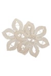 Vorschaubild 1 von Beige Häkel Tischdecke Blumenmuster Klassisch Vintage Stoff Deckchen