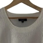 Vorschaubild 3 von Bluse Damen Weiß Gr. 42/XL Viskose Strukturmuster Casual Kurzarm Raffungen