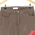 Vorschaubild 3 von Jeans Straight Leg Damen Blumen Stickerei Braun 36