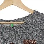 Vorschaubild 5 von Damen Sweatshirt Gr. 38/M Grau Pailletten W Casual