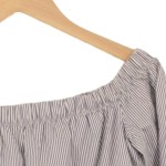 Vorschaubild 3 von Damen Bluse Off-Shoulder Gestreift Weiß Gr. 32/XS