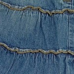 Vorschaubild 6 von Kinder Jeansrock Gr. 98 Blau Rüschen Spitze Streetwear Feminin