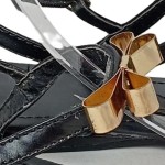 Vorschaubild 6 von MADELINE Damen Zehentrenner Gr. 38 Schwarz Elegant Vintage Sandalen Schleife
