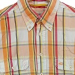 Vorschaubild 5 von Herren Freizeithemd Kariert Orange M/48 Kurzarm Baumwolle
