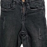 Vorschaubild 4 von Jeans Slim Fit Kinder Mädchen 140 Grau Destroyed Used-Look