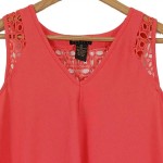 Vorschaubild 4 von Damen Freizeitkleid 34;XS Rot Casual Lochmuster Ärmellos