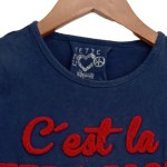 Vorschaubild 5 von Kinder T-Shirt Gr. 140 Blau mit Schriftzug C'est la VERY COOL