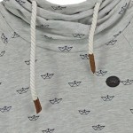 Vorschaubild 6 von Damen Sweatshirt Grau 36/S Casual Hoodie Papierboote Muster