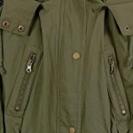 Vorschaubild 6 von Damen Parka Gr. 36/S Grün Kapuze Fellbesatz Lederärmel