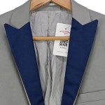 Vorschaubild 5 von Premium Herren Sakko Gr. 46 Grau Blau Slim Fit Blazer Jacke