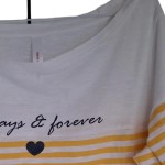 Vorschaubild 4 von Damen Langarmshirt Gr. 44-46 Mehrfarbig Gestreift Schriftzug Casual