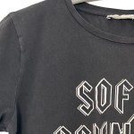 Vorschaubild 2 von T-Shirt Damen Schwarz Gr. 36/S Baumwolle Schriftzug Casual Kurzarm