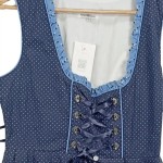 Vorschaubild 6 von WALDSCHÜTZ Dirndl Trachtenkleid A-Linie 42 XL Blau Punkte Rüschen Schleife