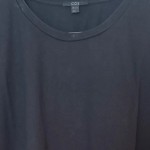 Vorschaubild 3 von T-Shirt Damen Gr. 40/L Schwarz Andere Fasern Uni Casual Kurzarm Raffungen