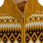 Vorschaubild 6 von Kinder Fleecejacke Gr. 116 Norwegermuster Gelb Reißverschluss