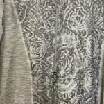 Vorschaubild 4 von Damen Langarmshirt Gr. 38/M Grau Blumenmuster Pailletten Casual