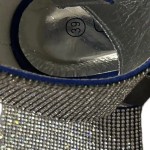 Vorschaubild 3 von UP COLLECTION Damen Sandaletten Gr. 39 Blau Glamourös mit Strass High Heels