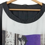 Vorschaubild 4 von Damen Bluse Shirt Gr. 44 Schwarz Modern Grafisch