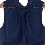 Vorschaubild 5 von Damen Festliches Kleid Gr. 40 Blau Elegant Ärmellos Spitze