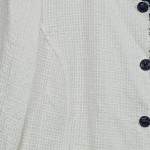 Vorschaubild 7 von Blazer Damen Weiß Gr. 44/XXL Baumwolle Strukturmuster Klassisch Knopf