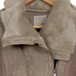 Vorschaubild 3 von Pelzjacke Damen Gr. 38/M Beige Polyester Wolle Uni Modern Langarm Herbst/Winter