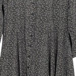 Vorschaubild 5 von Blusenkleid Damen L Schwarz Blumenmuster Viskose Midikleid