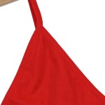 Vorschaubild 4 von Essentials Damen Crop Top Rot Rippstrick Träger Einheitsgröße NEU