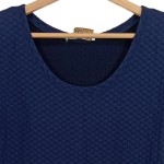 Vorschaubild 5 von Businesskleid Damen Blau Elegant Kurzarm Gr. 38 Strukturmuster