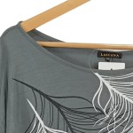 Vorschaubild 6 von Damen T-Shirt Gr. 42/XL Grau Federn Muster Casual Viskose