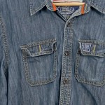 Vorschaubild 5 von Jeansjacke Herren Blau Gr. 52/L Baumwolle Uni Casual Langarm Freizeit