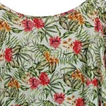 Vorschaubild 6 von Damen Bluse Blumenmuster Mehrfarbig Gr. 52 Viskose Casual
