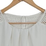 Vorschaubild 2 von Bluse Damen Gr. 32/XXS Weiß Polyester Uni Feminin Kurzarm Alltag