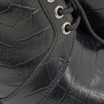 Vorschaubild 7 von LONDON Damen Stiefel Gr. 36 Schwarz Kroko-Optik Schnürstiefel Blockabsatz