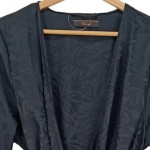 Vorschaubild 4 von Damen Morgenmantel Schwarz Elegant Florales Muster Gr. 38/M