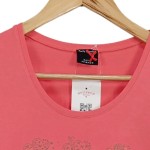 Vorschaubild 5 von Damen T-Shirt Rosa Einheitsgröße Casual Blumenmuster Schriftzug