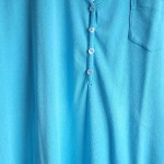Vorschaubild 5 von Damen Poloshirt Türkis Gr. 46/3XL Casual Kurzarm mit Blumenmuster Kragen