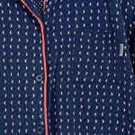 Vorschaubild 4 von Schlafanzug Oberteil Damen Blau Gepunktet Kurzarm Casual