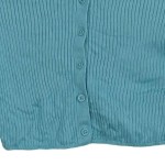Vorschaubild 6 von Damen Strickjacke Türkis Gr. 34/XS Rippstrick Crop