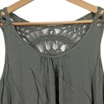 Vorschaubild 4 von Freizeitkleid Damen Gr. 34 Grün Viskose Uni Casual Bohemian 87 cm