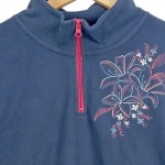 Vorschaubild 5 von Damen Pullover Blumenmuster Stickerei Blau 48 4XL