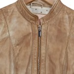 Vorschaubild 4 von Damen Lederjacke Gr. 36/S Beige Modern Echtleder Bikerjacke