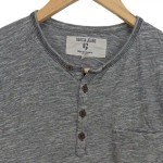 Vorschaubild 2 von Langarmshirt Herren Gr. 48/M Grau Baumwolle Meliert Casual Knopf
